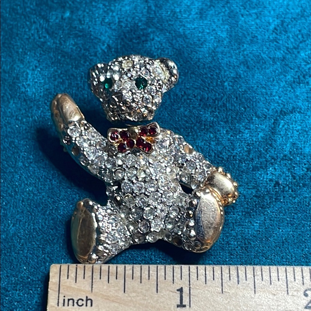 Crystal Teddy Bear Brooch - Picture 8 of 8
